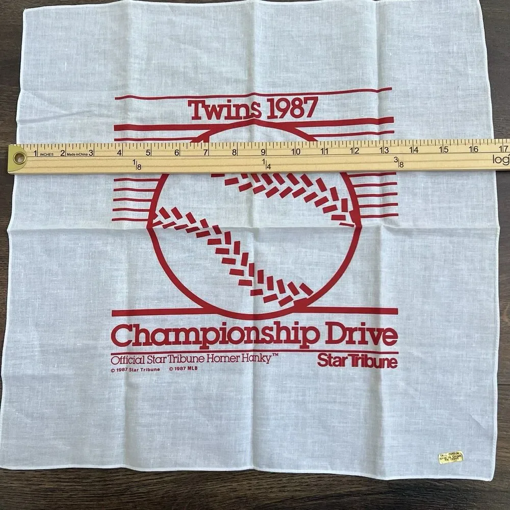 Vintage 1987 Minnesota Twins Homer Hanky Star Tribune Baseball Bandana